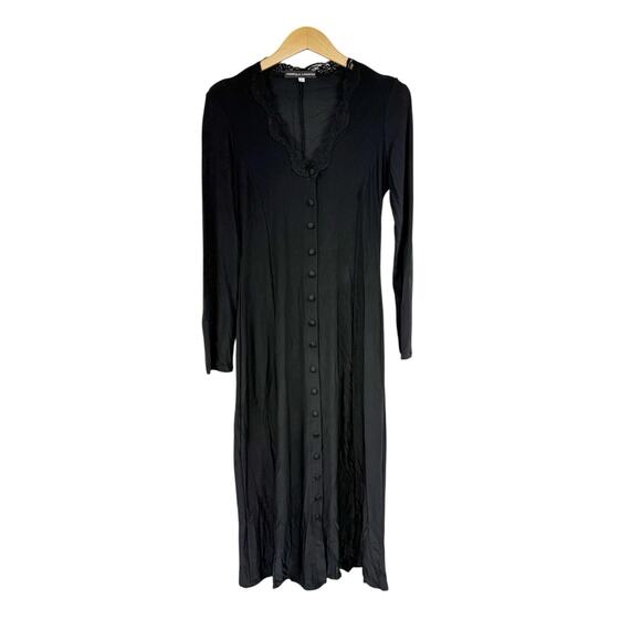 Veronica De Laurentiis Vintage 90’s Button Front Long Sleeve Whimsy Goth Dress L - Picture 1 of 6
